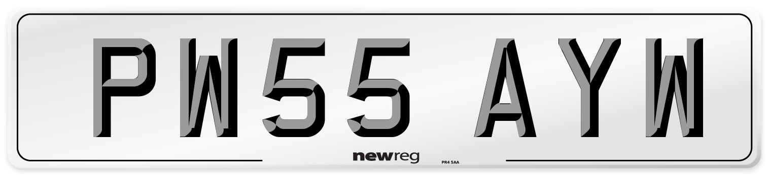 PW55 AYW Number Plate from New Reg